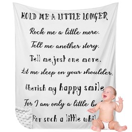 Christian Gift for Baby Plush Baby Blanket with Dotted Backing Baptism Blanket Scripture Quote Swaddle Bible Verse Blanket for Newborn Boy Girl Christening Godchild Gift, 30 x 40 Inch(Hold Me Black)