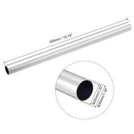 TOP-VIGOR 1Pc 6063 Aluminum Round Tube, 30mm OD 26mm ID 400mm Length Seamless Aluminum Straight Tubing Pipe for Industry DIY Projects