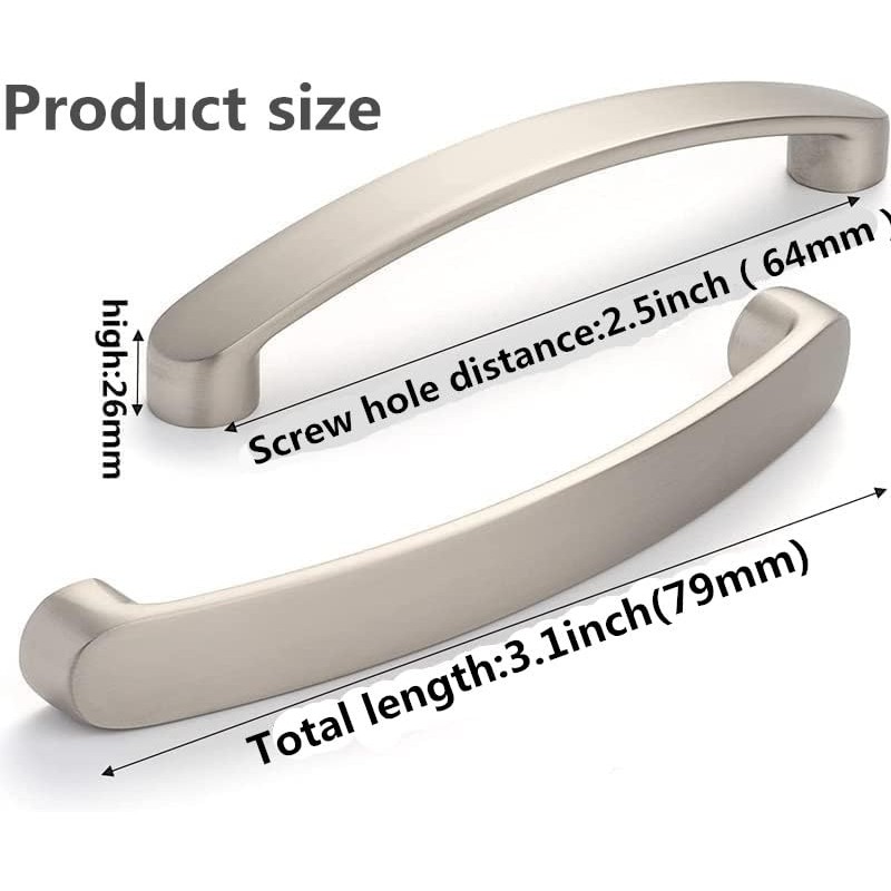 SYZOW 10 Pack Cabinet Handles Brushed Nickel Cabinet Pulls Kitchen