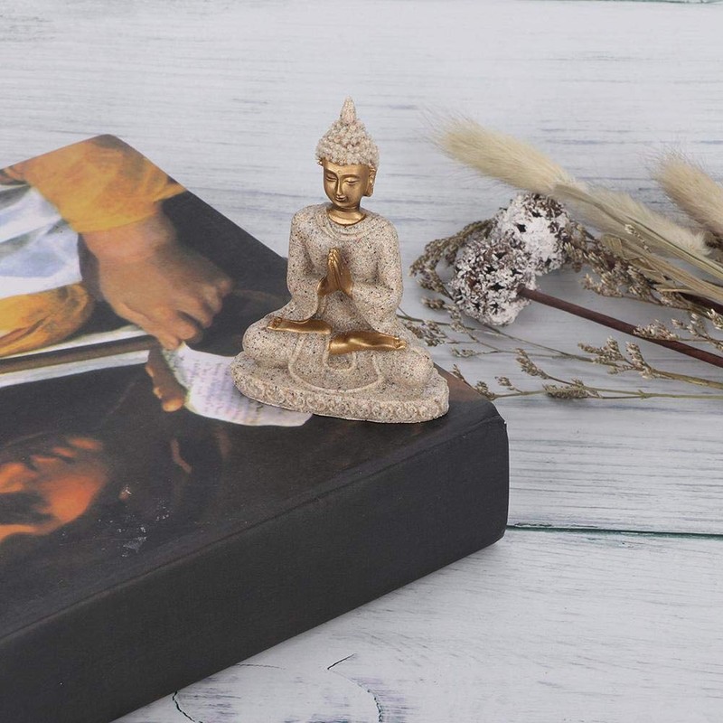 Haofy Meditando Estatua de Buda Sentado Estatua Talla de Buda