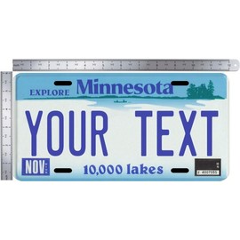 Your Name Your State Custom Metal License Plate - Choose from All 50 States (Minnesota, 6" x 12" Standard Thickness (.030"))