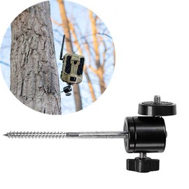 Screw-in Wood Tree Mount Holder with 1/4-20 Camera Ball Head + Tripod Mount for Gopro Hero POV Action Cameras, Hunt Trail Cameras, Camcoders - Perfect for Hunting Shooting