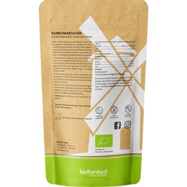 Organic Turmeric Powder Ground 500 g | Turmeric Powder - Curcuma - Curcumin | 100% Natural | Raw Food Quality | From India bioKontor