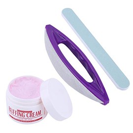 Kit de crema pulidora para decoración de uñas - Kit profesional de 3 piezas para el cuidado de las uñas con pulidor, tira de esmalte y cepillo para us