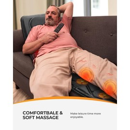 CooCoCo Full Body Massage Mat with Heat, Mothers Day Gifts for Mom,10 Vibration Motors Massage Pad, 2 Heating pad, Back Massager with 3 Vibration Intensity, Birthday Gifts for Women Men body muscle Multifunctional Heating