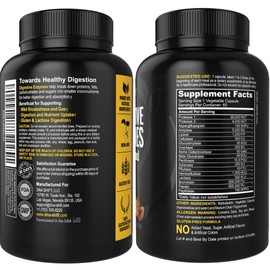 DNA SHIFT Digestive Enzymes for Men and Women - Enzymes Best for Gut Health & Digestive Health - Ultra Digestive Enzymes May Ease Constipation, Bloating & Gas - Mealtime Discomfort- All Diets - 60 CT