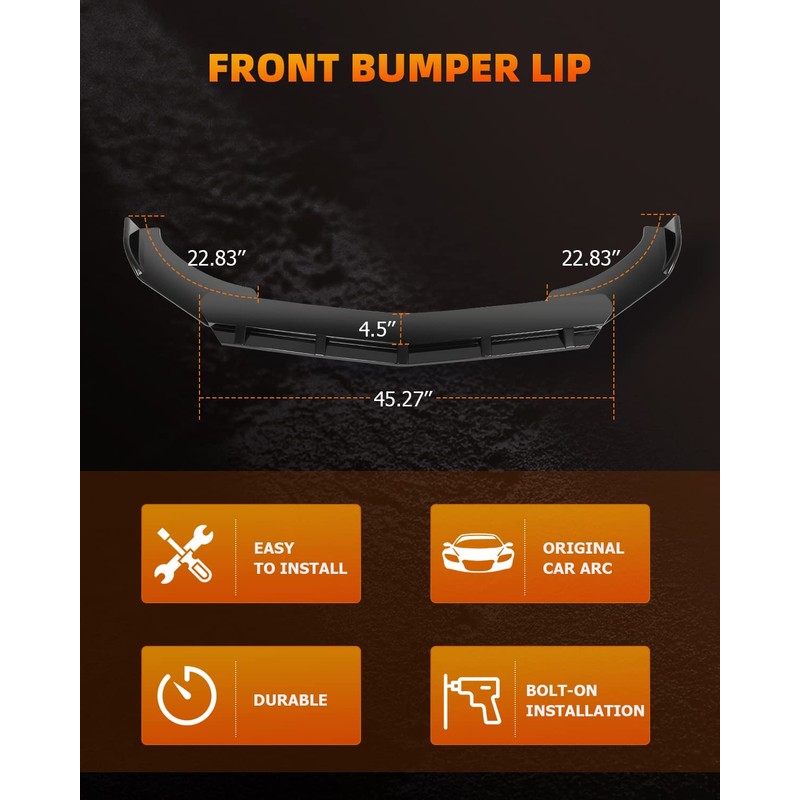 FINDAUTO Universal 3PCS Front Bumper Lip Chin Spoiler Wing Body