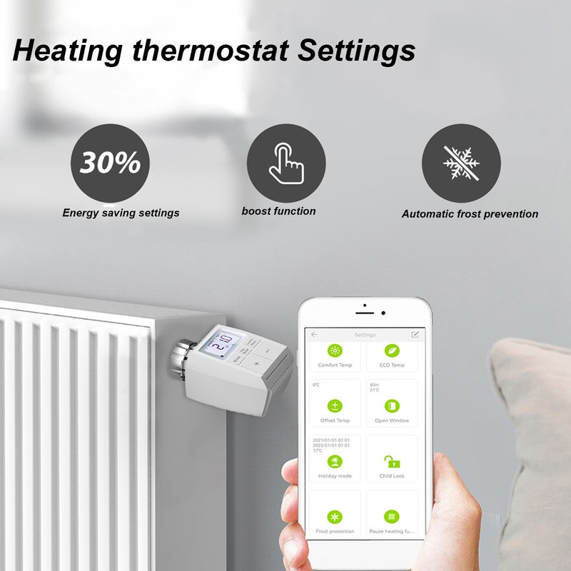 Smart Thermostat Radiator Temperature Controllable Wireless ABS Heating Valve for