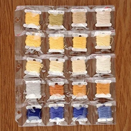 StoreSMART – Binder Page with Flaps for Embroidery & Cross-Stitch Floss Thread Bobbins – 20 Pocket - 10-Pack - (VH1173F-FLOSS-10)