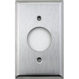 Brushed Satin Stainless Steel Single 1 Gang Wall Plate - 1 3/8" Opening