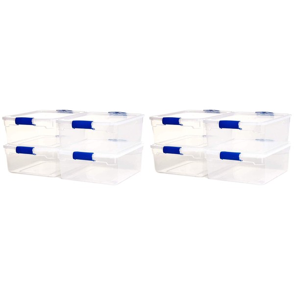 HOMZ Heavy Duty Modular Stackable Storage Tote Containers with Latching