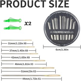 60 Pcs Sewing Needles, Needles for Sewing, Darning Crochet Needles for Wool, Tapestry Needle for DIY Needlework Hand Stitching and Crafting