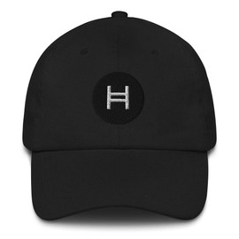 Hogue WS LLC Hedera Hashgraph Hat (Embroidered Dad Cap) HBAR Crypto Black