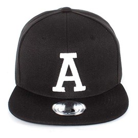 JOHNNY CHICOS Letter Cap, Letter A B C D E F G H I J K L M N O P Q R S T U V W X Y Z Cap in One Size Unisex Adjustable Size Men Women Teenagers, a