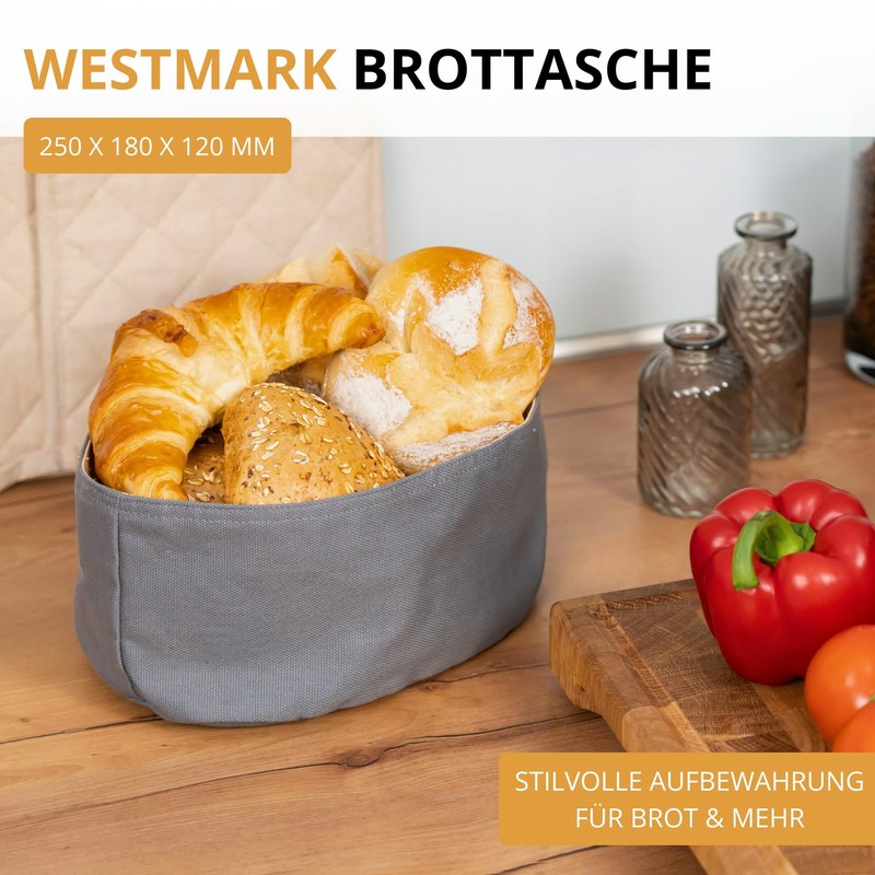 Westmark Brottasche Oval – Stoff-Brotkorb für Brot, Brötchen, Gebäck &