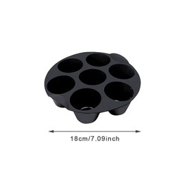 LVOERTUIG Silicone Muffin Pan, 7 Hole Muffin Trays, Air Fryer Muffin Pans for Baking Cupcake Mold for 3.5-5.8L Air Fryer Accessories - Nonstick Pan Chocolate Mold Cupcake Maker (1PCS,size:18CM)