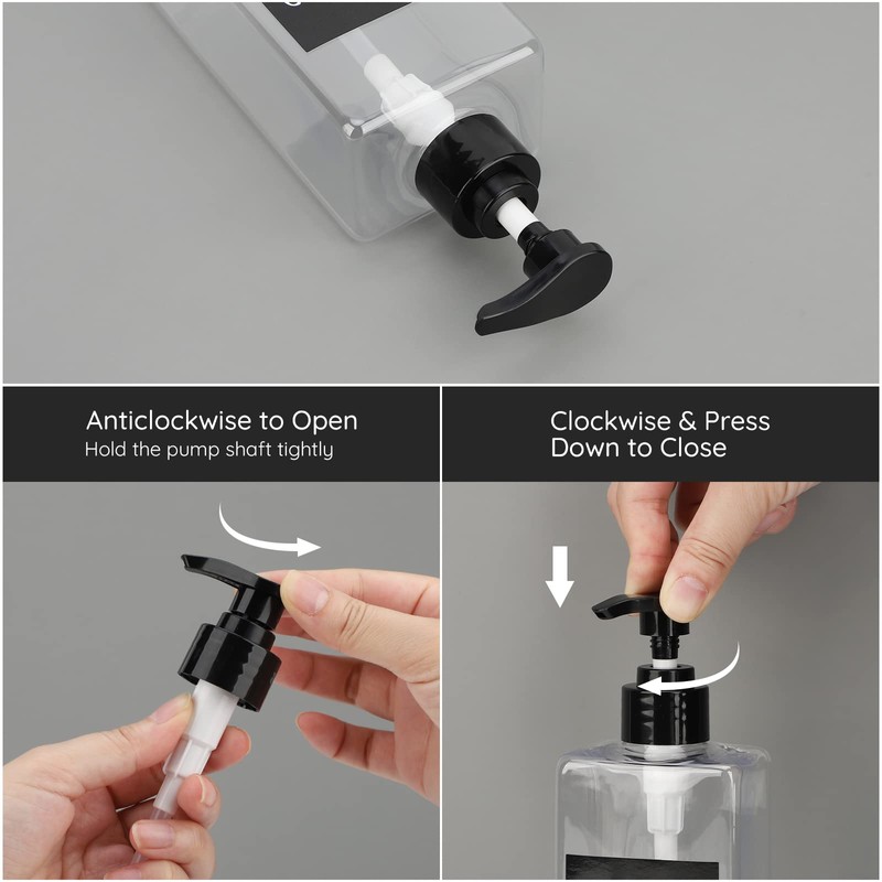 Segbeauty Soap Dispenser, Pack of 3, 500 ml Shampoo Bottles,