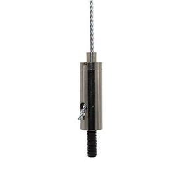 Wire Rope Holder/Gripper 15, Male Thread M5 Thread Overhang, Rope Diameter 1.0-1.5 mm, Nickel-Plated, 6 mm - 14 mm (12 mm)