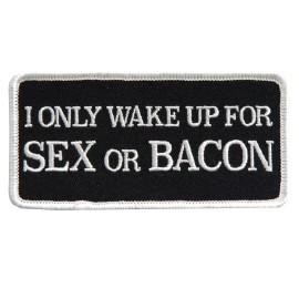 I Only Wake Up For  IRON ON 4 inch MC funny BIKER PATCH