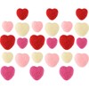 Geosar Valentine's Day Felt Hearts Heart Shaped Felt Wool Bead Ball Heart Wool Pom Pom Red Felt Hearts Handmade DIY Vase Filler for Puff Felted Wool Garland Dream Catcher Home Party Prop, 30mm, 40mm