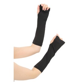 Liapom Women's Arm Cover, Water Absorbent, Quick Drying, Cool Touch Sensation, UV Treatment, Cool, Arm Cover, Arm Sleeve, Arm Guard, Rayon, short black