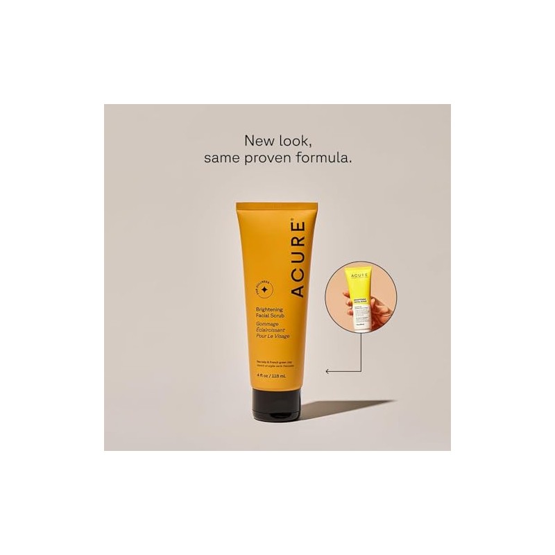 Acure Exfoliante Facial Iluminador Arcilla Verde Alga Marina Iguala Tono