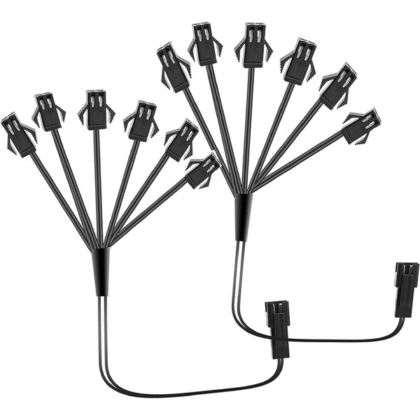 Aoling EL Wire, Branching, EL Wire, Extension, OLED Wire, Car, EL Wire, Branching, 6 Crotations, 3 V, OLED Lighting Panel, Car, General Purpose, Simultaneous Control, Convenient, One-touch Connection, Shedding Prevention Lock, Set of 2