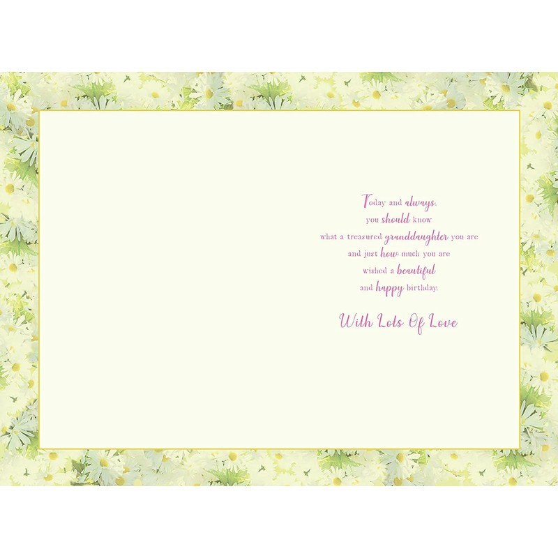 To A Wonderful Granddaughter Birthday Card - Size 6" X