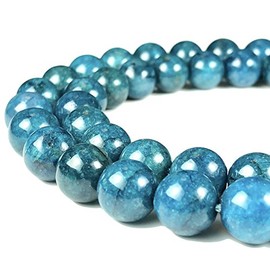 ABCGEMS Rare Minas-Gerais Navy-Blue Apatite Beads from Brazil (Darkest Blue Hue- Cut from Center of Stone, Not Druzy Layer) DIY Jewelry Making Smooth Round 4-5mm Tiny