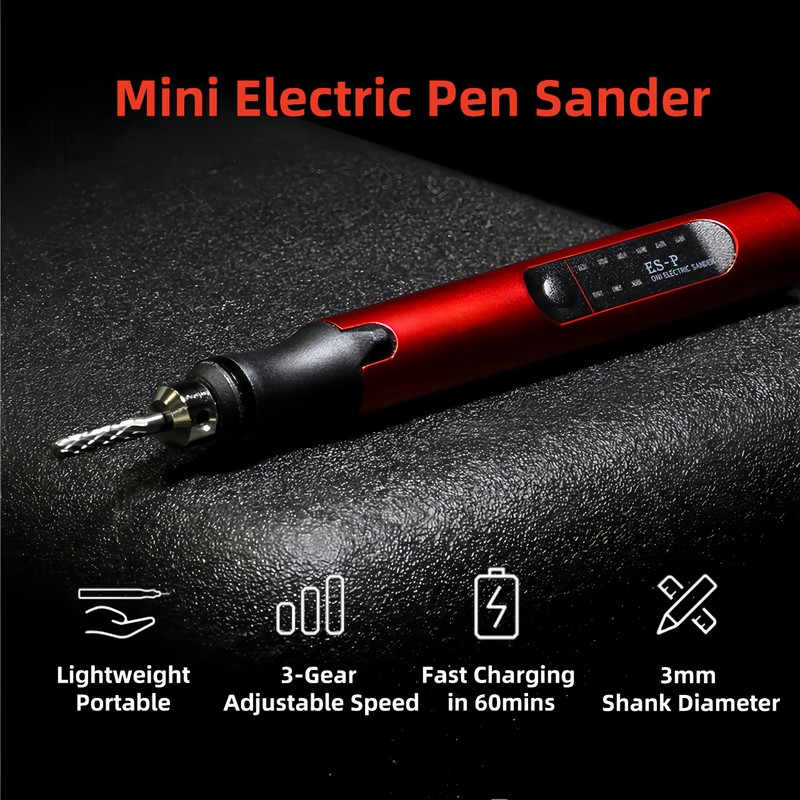 Electric Pen Sander, Portable Mini Sander Tool, Rechargeable Power Sander