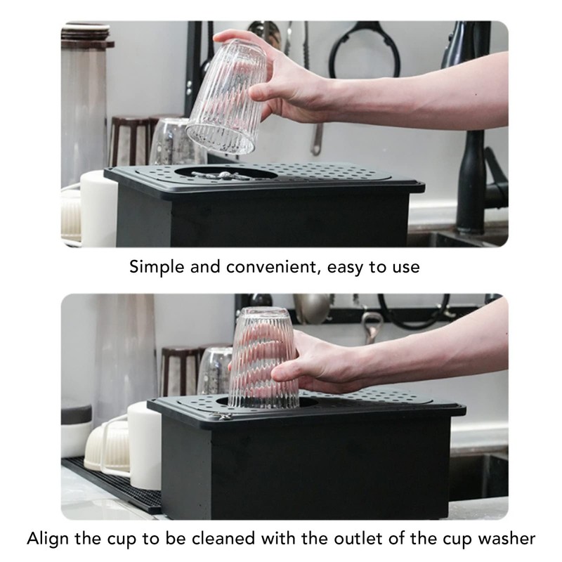 Pitcher Rinser, Stainless Steel Kitchen Sink Glass Rinser with Drain