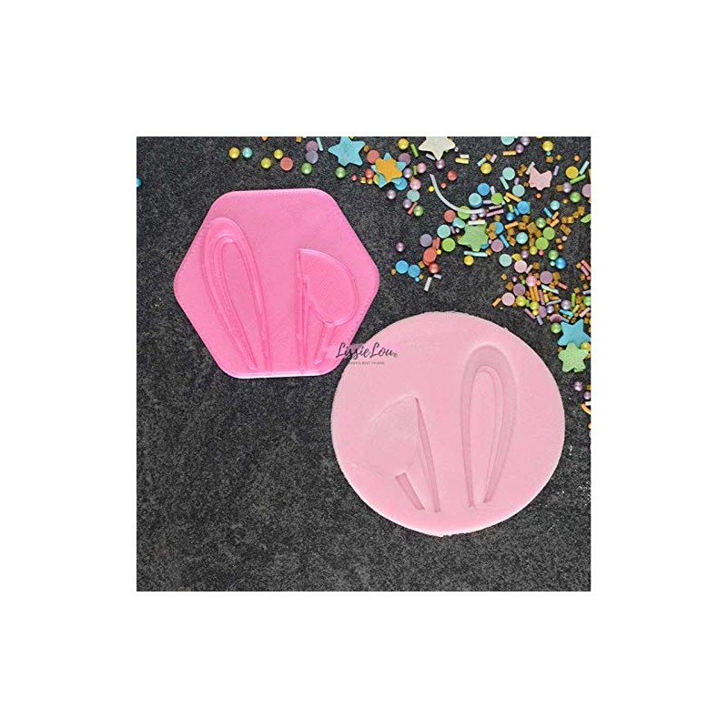 LissieLou Bunny Ears Cookie Stamp Happy Easter Icing Fondant Embosser
