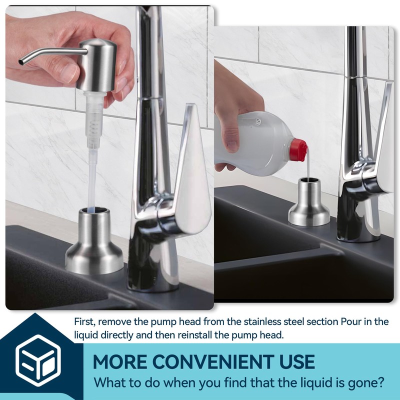 Yofidra Built in Soap Dispenser for Kitchen Sink: Brushed Nickel