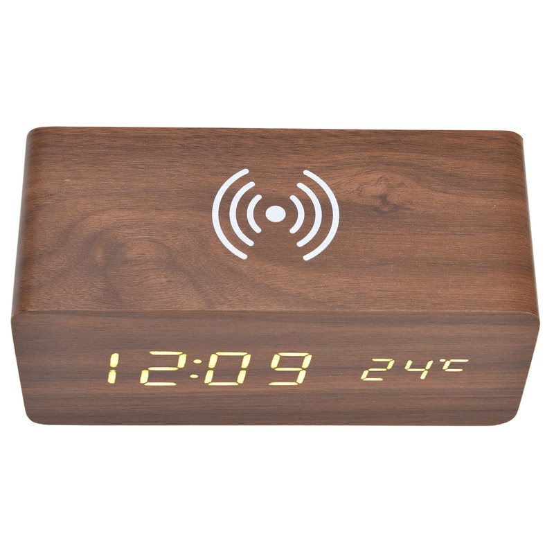 Digital Alarm Clock Wireless Charging Automatic Temperature Detection Safe Stable