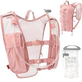 Zavothy - Chaleco de hidratación para correr para hombres y mujeres, paquete de hidratación ligero de 1.5 l con bolsillos para teléfono, soportes para botellas de agua, tiras reflectantes, cubierta de