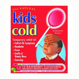 All Natural Kids Kids Cold Lozenges On A Stick (Raspberry) X 10