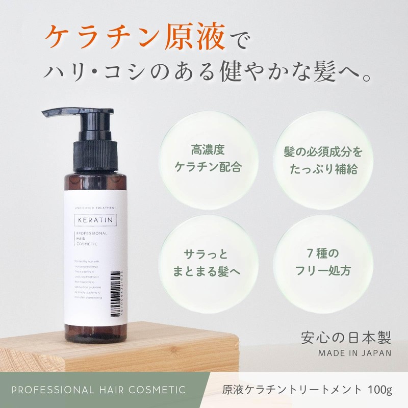 Keratin Solution Treatment, Professional Hair Cosmetics, 3.5 oz (100 g),