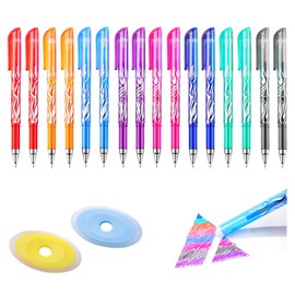 Doyime Ballpoint Pens, Erasable Gel Ink Ballpoint Pens, Set of 16, 8 Colors, 0.5mm, Gel Ink Ballpoint Pens, Color with 2 Erasers, Cute Stationery, Illustration, Notebook, Student, Teacher, Graduation