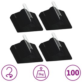 Gecheer 100 pcs Clothes Hanger Set Anti-Slip Black Velvet