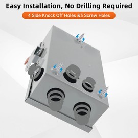 2P 30Amp Fusible Safety Switch, 120V/240V Heavy Duty Disconnect Switch, NEMA 3R Rated, for Outdoor/Indoor Use