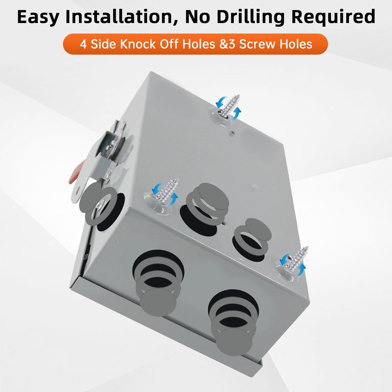 2P 30Amp Fusible Safety Switch, 120V/240V Heavy Duty Disconnect Switch,