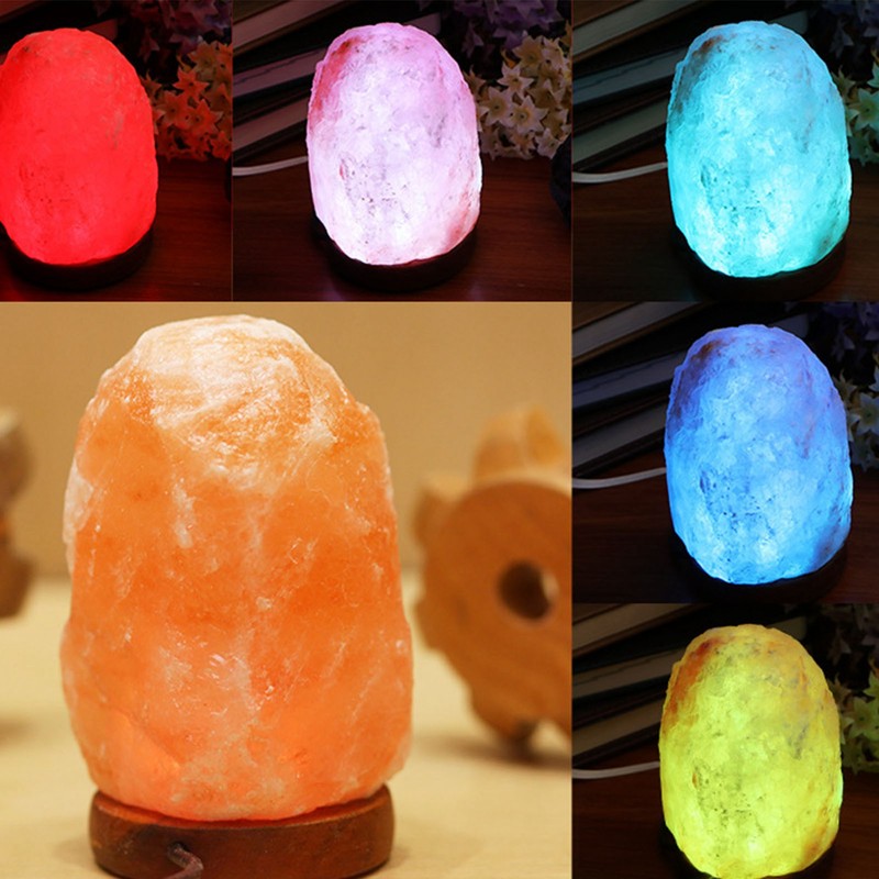 Himalayan Salt Lamp Colorful Changing LED Crystal Salt Lamp USB
