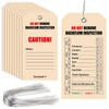 100 Pack Waterproof Backflow Inspection Tags,with Steel Wires,Maintenance Record Tag
