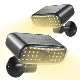 CaalLogt Solar Motion Sensor Light Solar Spot Lights Outdoor Waterproof Solar Flood Lights LED Sensor Wall Light with 3 Modes for Porch Garage Yard Garden Driveway, 2 Pack