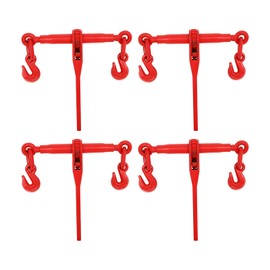 CNCEST Ratchet Chain Binder,Load Binders, Load Chain Binder, Heavy-Duty Chain Binder (Red,5/16-3/8 Inch,4 Pack)