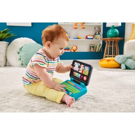 Fisher-Price Laugh & Learn Let's Connect Laptop - UK English Edition, electronic toy with Smart Stages learning content for infants and toddlers