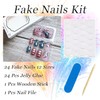 24Pcs 4th of July Press on Nails Medium Square Fake