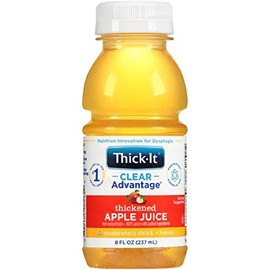 Thick-It Clear Advantage Moderately Thick Apple Juice, Honey Consistency, Ready-to-Drink, Digestible Swallowing Aid, Hydration on the Go, Convenient & Ready-to-Use, 8 oz Bottle (24 Pack)