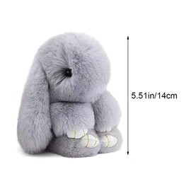 Keyring Plush Pendant Fluffy Rabbit Keychain Plush Charm Keychain Pendant with Key Ring for Keys Backpacks Handbags Cars DIY Decoration