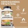 Organic Ashwagandha 2,100 mg - 100 Veggie Capsules Pure Organic